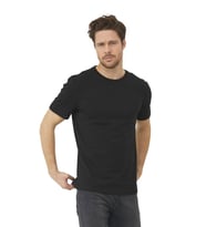 Erkek Slim Fit Dar Kalıp %100 Pamuk Bisiklet Yaka T-shirt Siyah Edw039