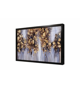 Tablosan Modern Yapraklar Çerçeveli Cam Tablo