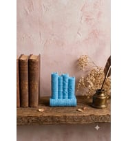 Vintage Kitaplar 3'lü Mum - Mumelia Candles Doğal Soya, El Yapımı, Dekoratif - Mavi