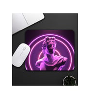 Mor Renk Estetik Heykel Motifli Mouse Pad 23x19cm Fare Altlığı Kaydırmaz Taban De587