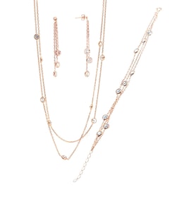 Söğütlü Silver Gümüş rose sıra taşlı takım