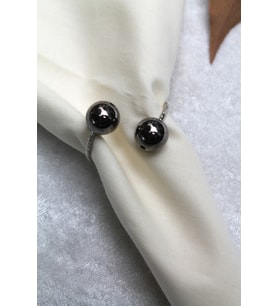 12 Adet Gümüş Füme Metal Halkalı Peçete Yüzüğü