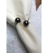 12 Adet Gümüş Füme Metal Halkalı Peçete Yüzüğü
