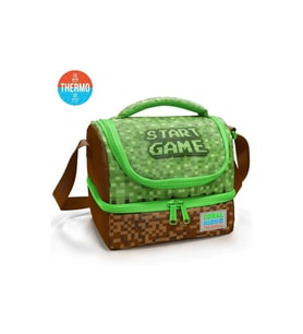 CORAL HIGH 37217 KIDS YEŞİL KAHVERENGİ HIGH CRAFT DESENLİ THERMO İKİ KATLI BESLENME ÇANTASI