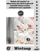 #Fırça 360 Derece Biberon Dar Ağızlı Bardak Termos Esnek Silikon Uzun Saplı Kavanoz Yıkama Fırçası