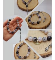 Akik Taşı Faset Kesim 17lik Efe Tesbih 14mm (54376)