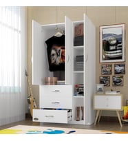 Kenzlife gardırop 3 kapılı 3 çekmeceli civanperçemi 180*120*52 byz XLARGE kapaklı gardolap dolap