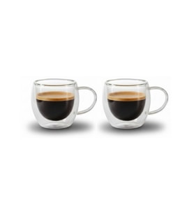 2'li Türk Kahvesi Bardağı Kuplu Espresso Bardağı Çift Cidarlı 80 ml