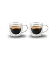 2'li Türk Kahvesi Bardağı Kuplu Espresso Bardağı Çift Cidarlı 80 ml