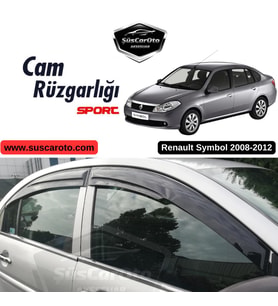 Renault Symbol 2008-2012 Uyumlu Mugen Cam Rüzgarlığı Seti Piano Black 4'lü İthal