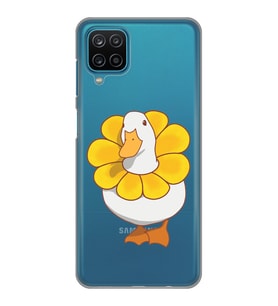 Samsung Galaxy A12/M12 Uyumlu Tatlı Ördek Desenli Şeffaf Telefon Kılıfı