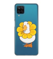 Samsung Galaxy A12/M12 Uyumlu Tatlı Ördek Desenli Şeffaf Telefon Kılıfı