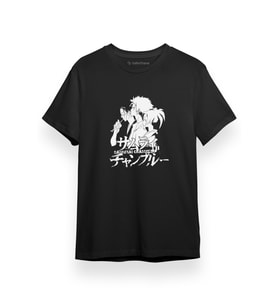 Samurai Champloo Black White Siyah Kısa kol Erkek Tshirt