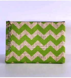 Yeşil Zigzag Clutch Çanta