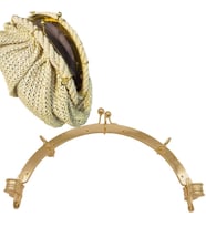 Angel Çanta Aksesuar 25 cm Light Gold Metal Halkalı Oval Çanta Klipsi Bursu