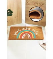 Good Vibes Only Yazılı Kapı Önü Paspası Koko Paspas Kıl Paspas Dış Kapı Önü Paspası Baskılı