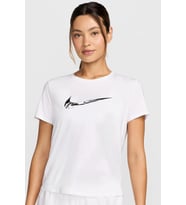 Nike One Dri Fit Womens White Running Tee Kadın Koşu Antreman Tişörtü Beyaz