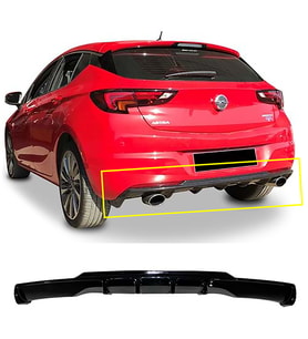 Opel Astra K Rieger Difüzör Difizör Plastik Parlak Siyah Çıkışsız 2015-2021 Arka-bodykit-ek-karlık