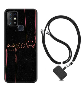 INFINIX Hot 8 9 10 11S Hot 10 Play 10T Kılıf Boyun Askılı Silikon Meow 1657