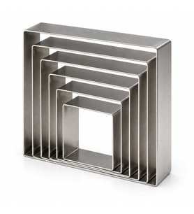 Fida Pasta Çemberi Kare Düz 0,8mm Yükseklik 10 cm Paslanmaz 28x28 cm