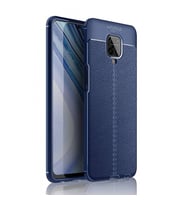 Xiaomi Redmi Note 9 Pro Deri Görünümlü Silikon Lacivert