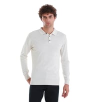 Bej Regular Fit Düz Polo Yaka Triko Kazak