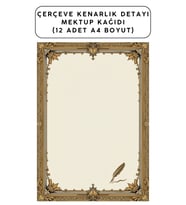 Çerçeve Kenarlık Detayı Mektup Kağıdı (12 Adet A4 Boyut)