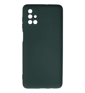 Galaxy M51 Kılıf Nano içi Kadife Silikon - Koyu Yeşil
