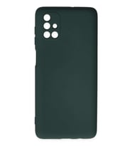Galaxy M51 Kılıf Nano içi Kadife Silikon - Koyu Yeşil