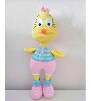 Süslü Civciv Amigurumi Organik Oyuncak