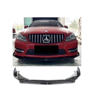Mercedes W204 Uyumlu  Ön Lip Parlak Siyah 3 Parça
