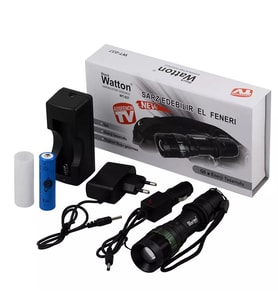 Zoomlu Güçlü El Feneri Ayarlanabilir Işık Açısı Yüksek Performans LED Aydınlatma WT-037