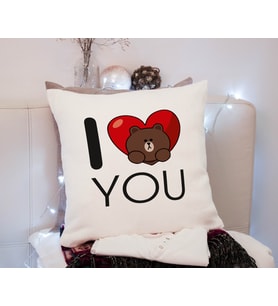 I Love Brown Bear Yastık