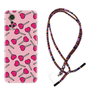 General Mobile GM 21 Pro GM 22 Pro Plus Kılıf Boyun Asklı Rasta Silikon Heart Lollipop 1414