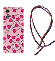 General Mobile GM 21 Pro GM 22 Pro Plus Kılıf Boyun Asklı Rasta Silikon Heart Lollipop 1414