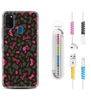 Samsung M21 M22 M23 M30 M31S M32 Kılıf Kablo Koruma Spiral Silikon Barbie and Shoes 1413