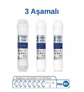 Avon Class 3 Aşamalı Kapalı Kasa Su Arıtma Filtre Seti Sediment GAC Karbon Granül Karbon Ön Filtre Seti