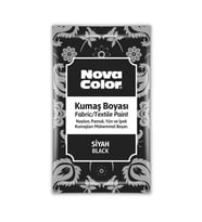 Siyah Kumaş Boyası Toz 12 gr 1 Adet Nova Color Toz Kumaş Boyası Siyah Kot Pantalon Gömlek Tişört Tekstil Kumaş Boyası 1 Adet