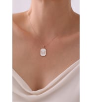 Gümüş Mineli Melek Kanadı Kolye - 925 Ayar Gümüş Kolye