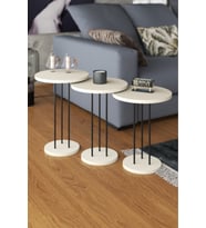 Zigon Sehpa Terra 3 Lü Set Krem