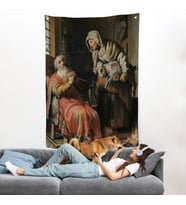 Rembrandt - Tobit ve Anna Çocuk ile Birlikte Duvar Örtüsü-7439