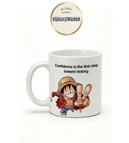 One Piece Luffy Baskılı Seramik Hediye Kupa Bardak Kişiye Özel Kişiselleştirilebilir Anime