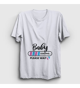 Presmono Unisex Beyaz Baby Loading Yükleniyor Doğum Hamilelik T-Shirt 531478tt