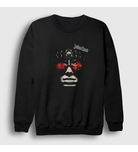 Presmono Unisex Siyah Machine Judas Priest Sweatshirt 88699tt