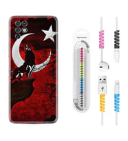 INFINIX Note 11 Pro Note 10 Hot 9 Play Kılıf Kablo Koruma Spiral Silikon Wolf and Moon 2 1381