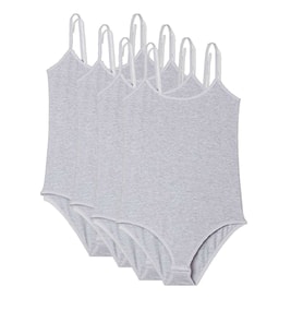 4 Adet İp Askılı Kadın Çıtçıtlı Body Gri