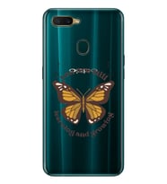 Oppo A5S/AX7/A12 Uyumlu Kelebek Desenli Şeffaf Telefon Kılıfı