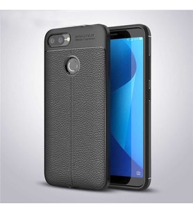 Asus Zenfone Max Plus (M1) ZB570TL Kılıf Deri Tarzı Niss Silikon Case (Siyah)