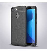 Asus Zenfone Max Plus (M1) ZB570TL Kılıf Deri Tarzı Niss Silikon Case (Siyah)