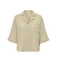 Only ONLTHYRA SS SHIRT NOOS WVN Bej Kadın Gömlek 15267839